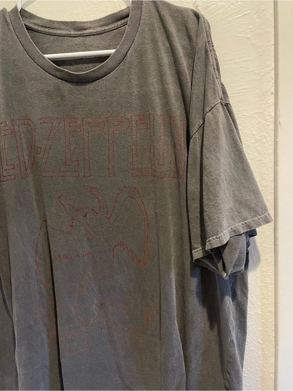 🎸Led Zeppelin 1977 Tour Graphic Tee - Acid Wash Mens 2XL Rock - Picture 3 of 5